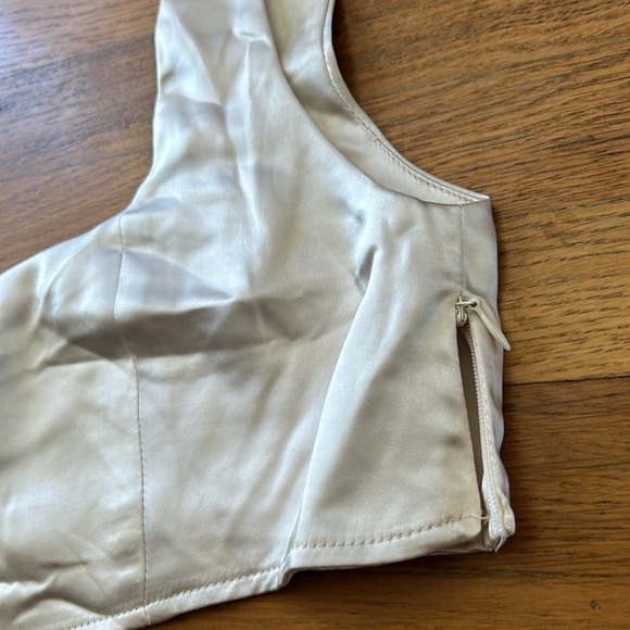 NWOT Princess Polly Huxley Champagne Square Neck Crop Top Size 12 - Picture 5 of 12